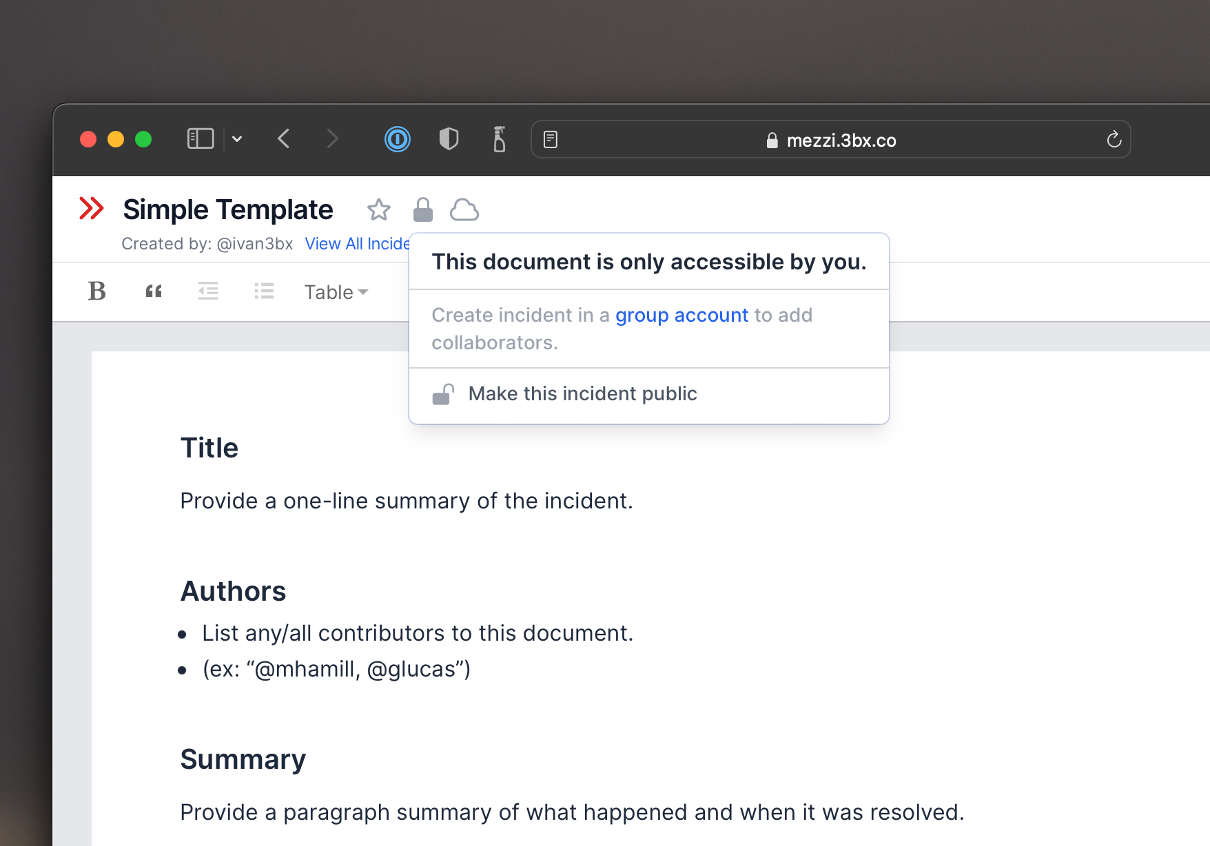 Privacy settings can now be accessed via the &lsquo;Lock&rsquo; icon for each document.